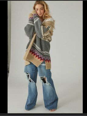 Lucky Brand Aztec Cardigan Sweater
